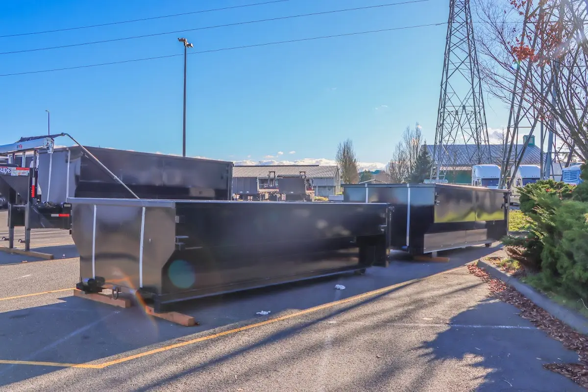 Roll-off dumpster ready for waste disposal at job site for 12 Yard Dumpster Rental in Fair Oaks